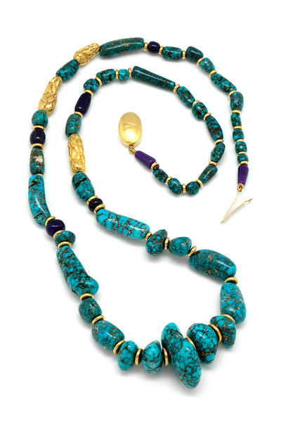 18k Gold Fossil Lone Mountain Necklace