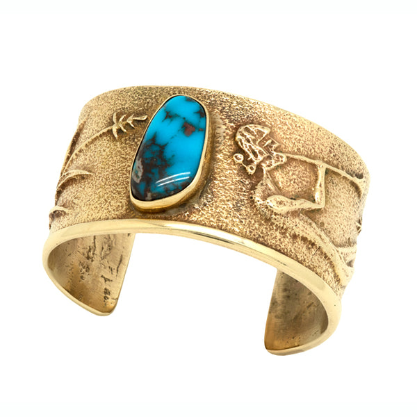 Gold Tufa Cast Bisbee Bracelet