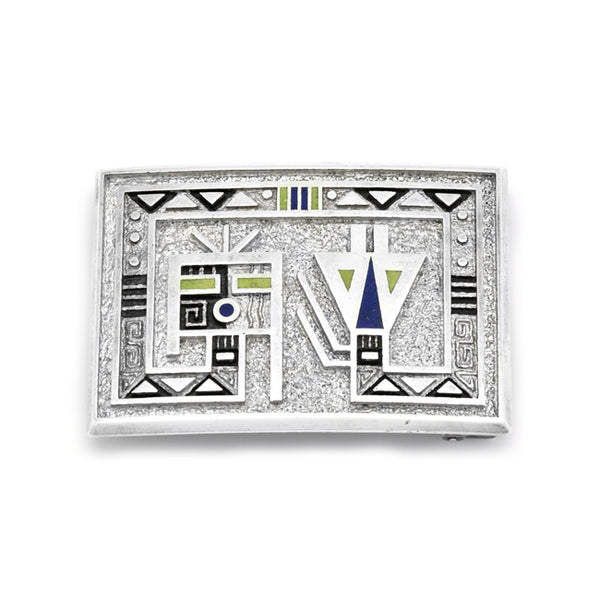 Sterling Silver Inlaid Yei Buckle