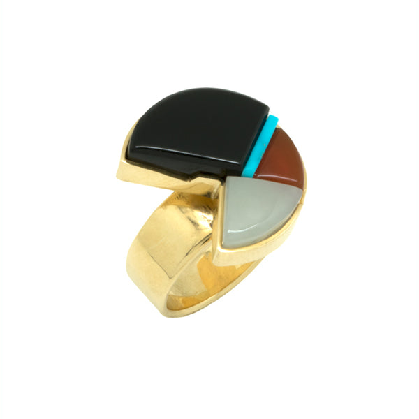 18k Gold Inlaid Ring