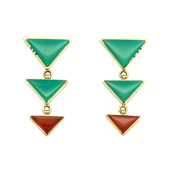 18k Gold Inlaid Earrings