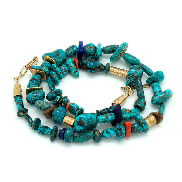 Fossil Lone Mountain Turquoise Necklace