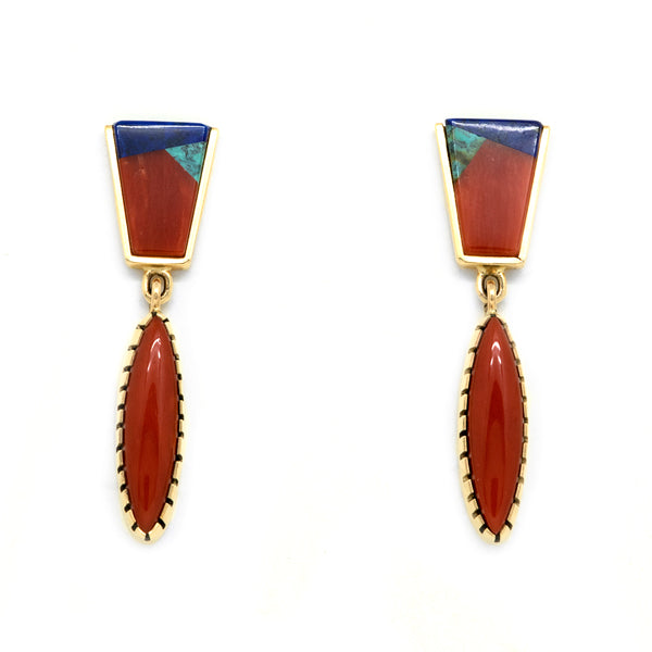 14k Gold Coral Earrings