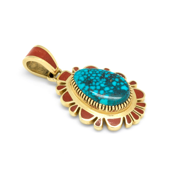 18k Kingman Turquoise Pendant