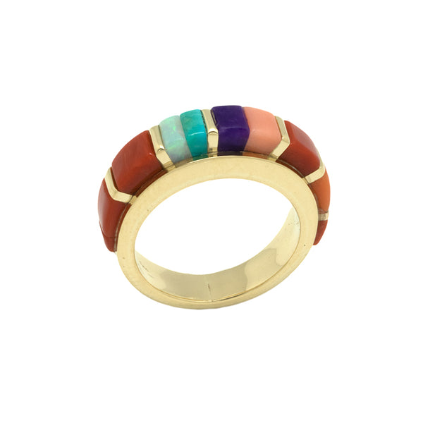 18k Gold Inlaid Ring