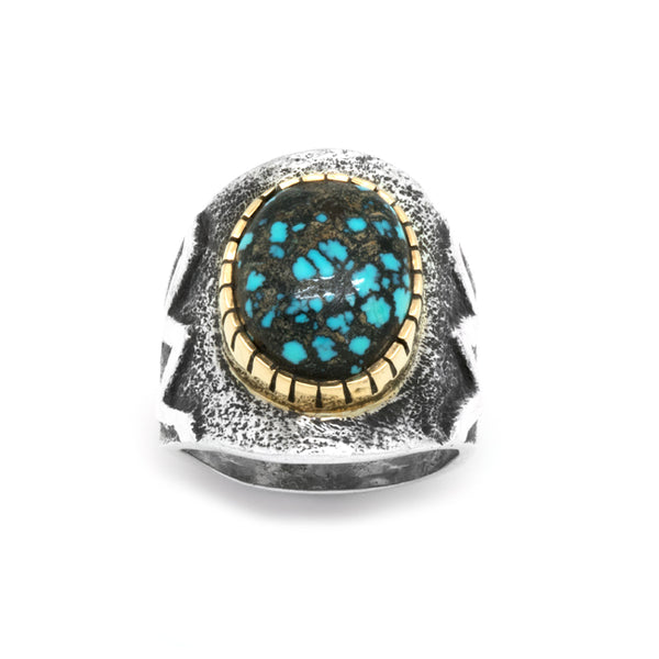 Silver/Gold Lander Blue Ring