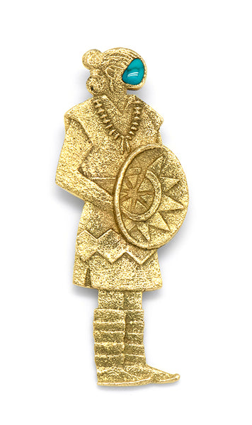22k Gold Inlaid Figure Pendant