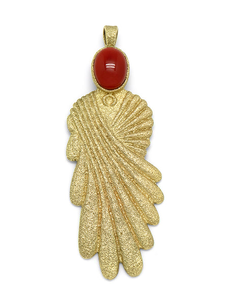 18k Gold Coral Figure Pendant