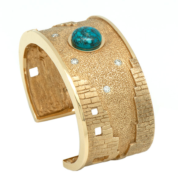 14k Gold Lone Mountain Diamond Bracelet