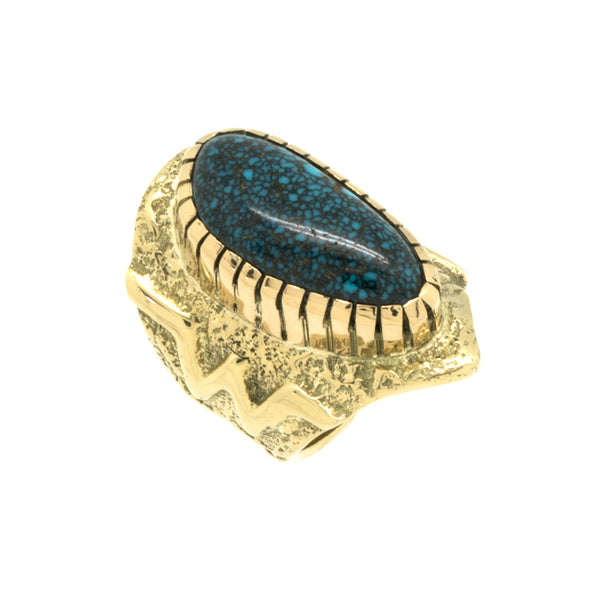 18k Gold Lander Blue Ring