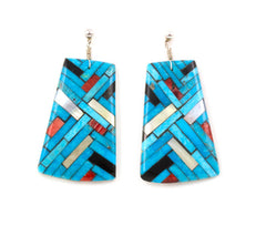 Turquoise Inlaid Earrings – Waddell Gallery