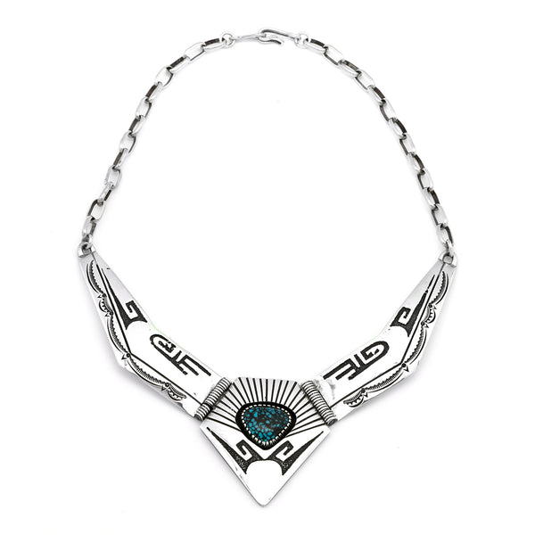 Sterling Silver Lander Blue Necklace