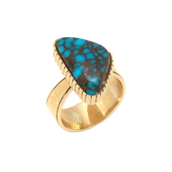 14k Gold Candelaria Turquoise Ring