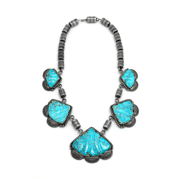 Sterling Silver #8 Turquoise Necklace