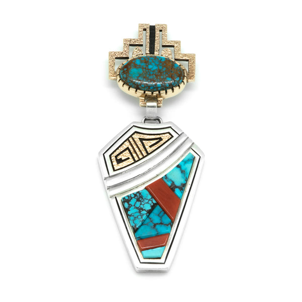 Sterling Silver/14k Inlaid Pendant