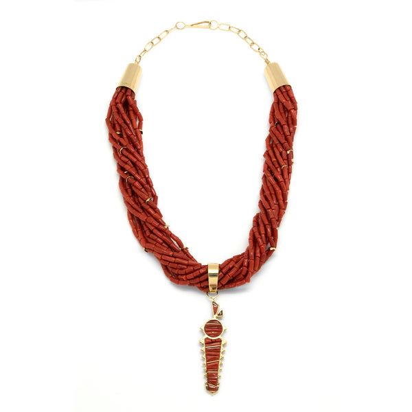 18k Gold Coral Necklace