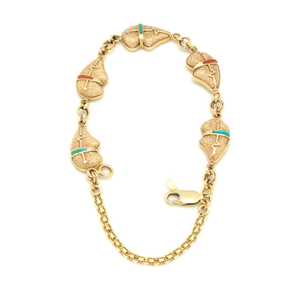 14k Gold Bear Link Bracelet