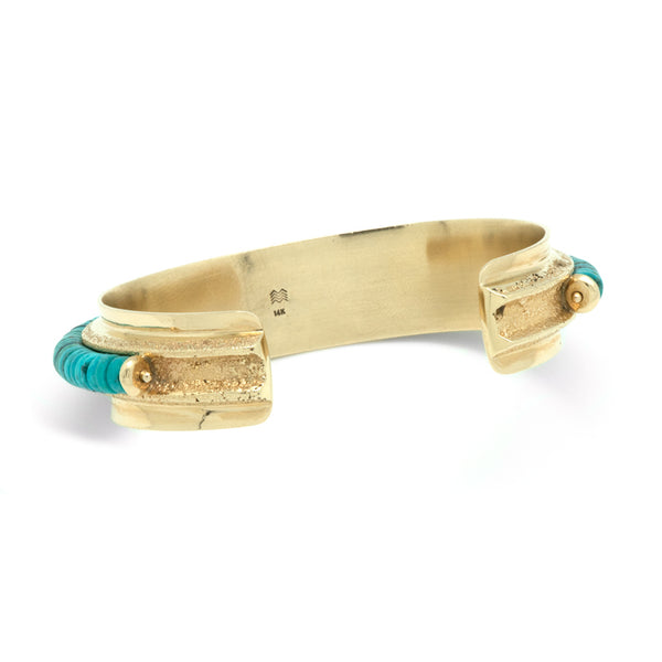 14k Gold Heishi Turquoise Bracelet