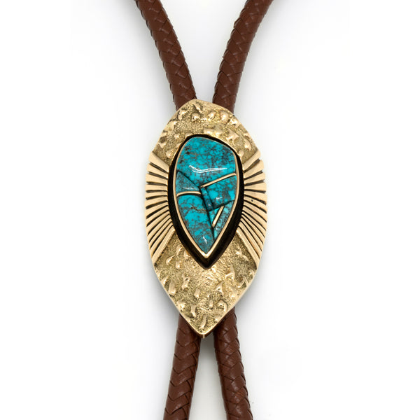 14k Gold Fossil Lone Mountain Bolo