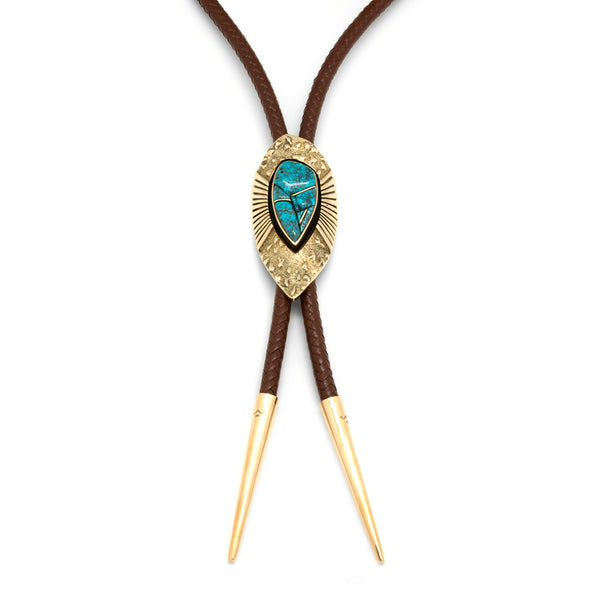 14k Gold Fossil Lone Mountain Bolo