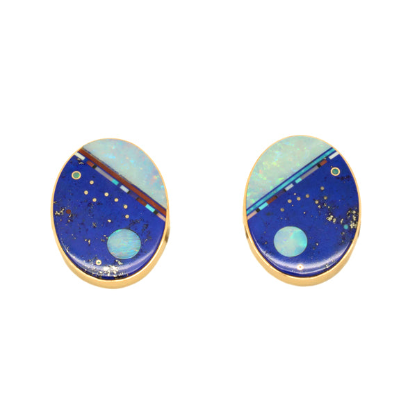 Gold Inlaid Earrings