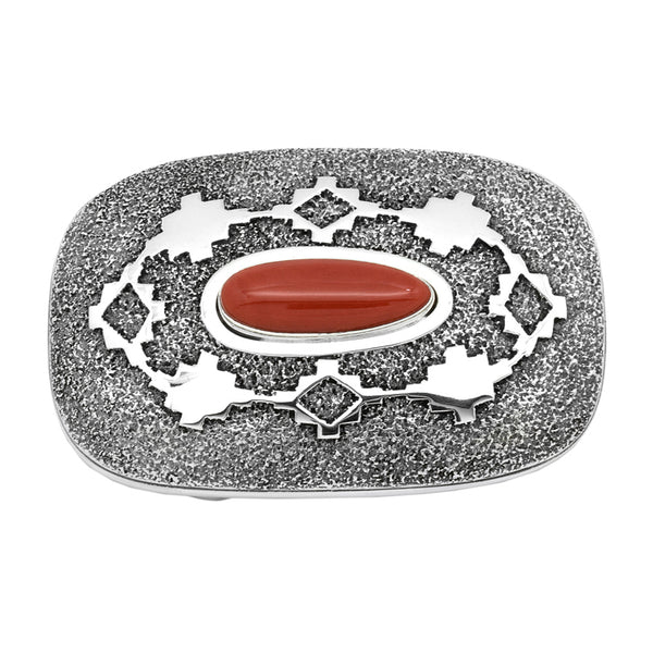 Sterling Silver Coral Buckle